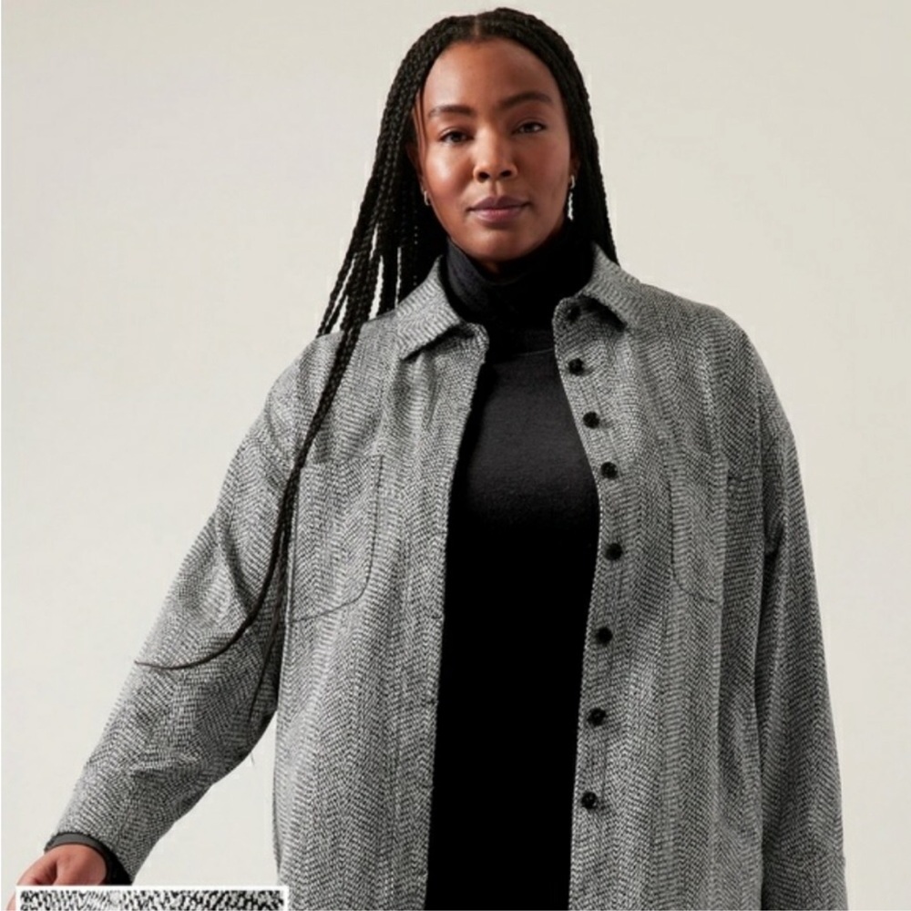 Athleta Textured Shirt Jacket Size 1x new with tags button down plus